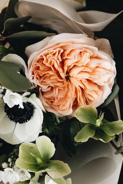 Vackra Våren Bukett Med Anbud Rosa Ranunculus Blommor Elegant Blommig — Stockfoto