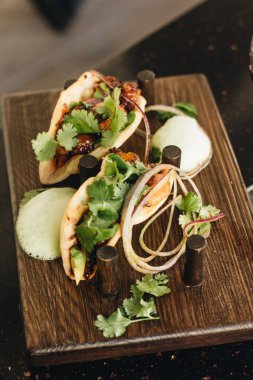 sebze ve maydanoz, Meksika mutfağı ile lezzetli tacos 