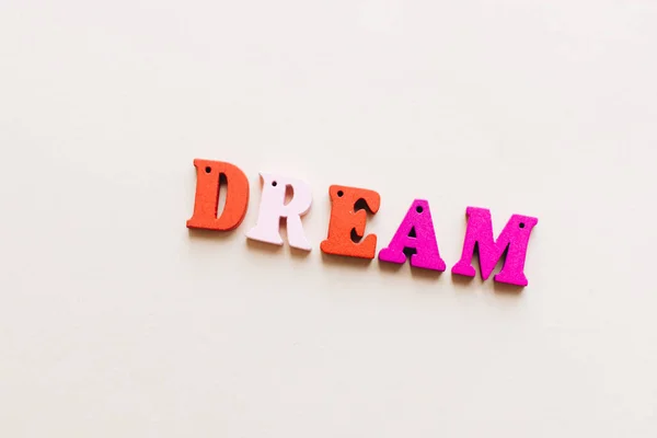 Colorful Wooden Letters Dream Lettering — Stock Photo, Image