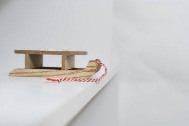 Tahta kızak dekoru, Noel süsü.