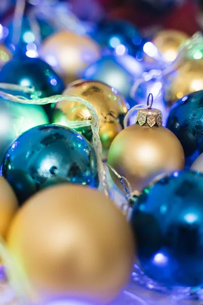 Boules Noël Bleues Blanches — Photo