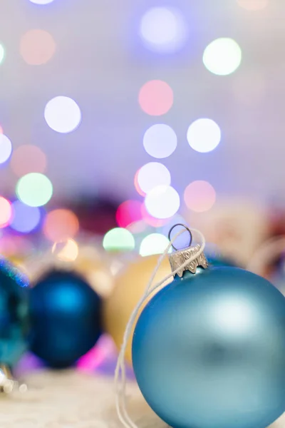 Bolas Navidad Azul Blanco — Foto de Stock