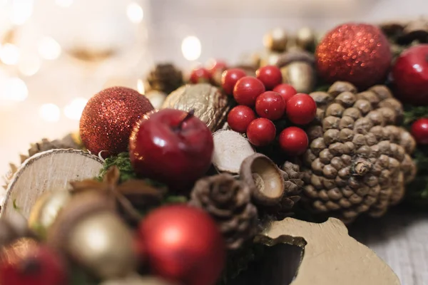 Christmas Red Wreath Holidays Mood — ストック写真