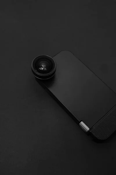 Engrenagem Câmera Para Telefone Preto — Fotografia de Stock
