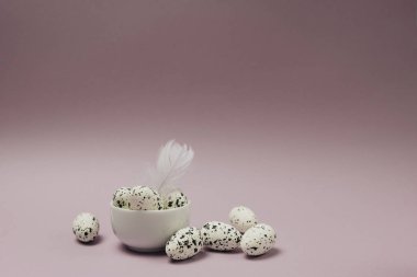 Yumurtadan yapılmış Paskalya kompozisyonu. Yaratıcı tatil konsepti 