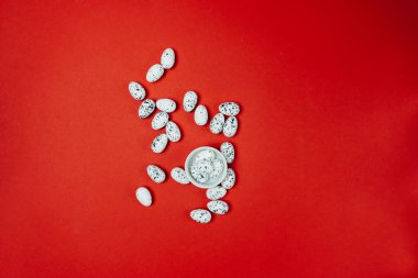 Yumurtadan yapılmış Paskalya kompozisyonu. Yaratıcı tatil konsepti