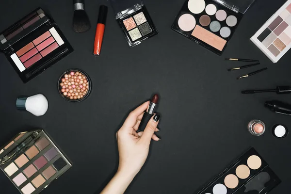 Maquillador Profesional Cosméticos Maquillaje Productos Cosméticos — Foto de Stock