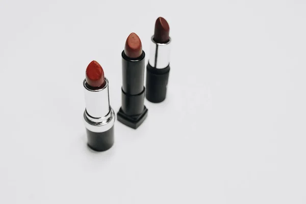 Collection Lipsticks White Background — Stock Photo, Image