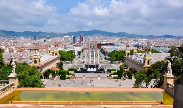 Barcelona skyline from Montjuic hill, Spain