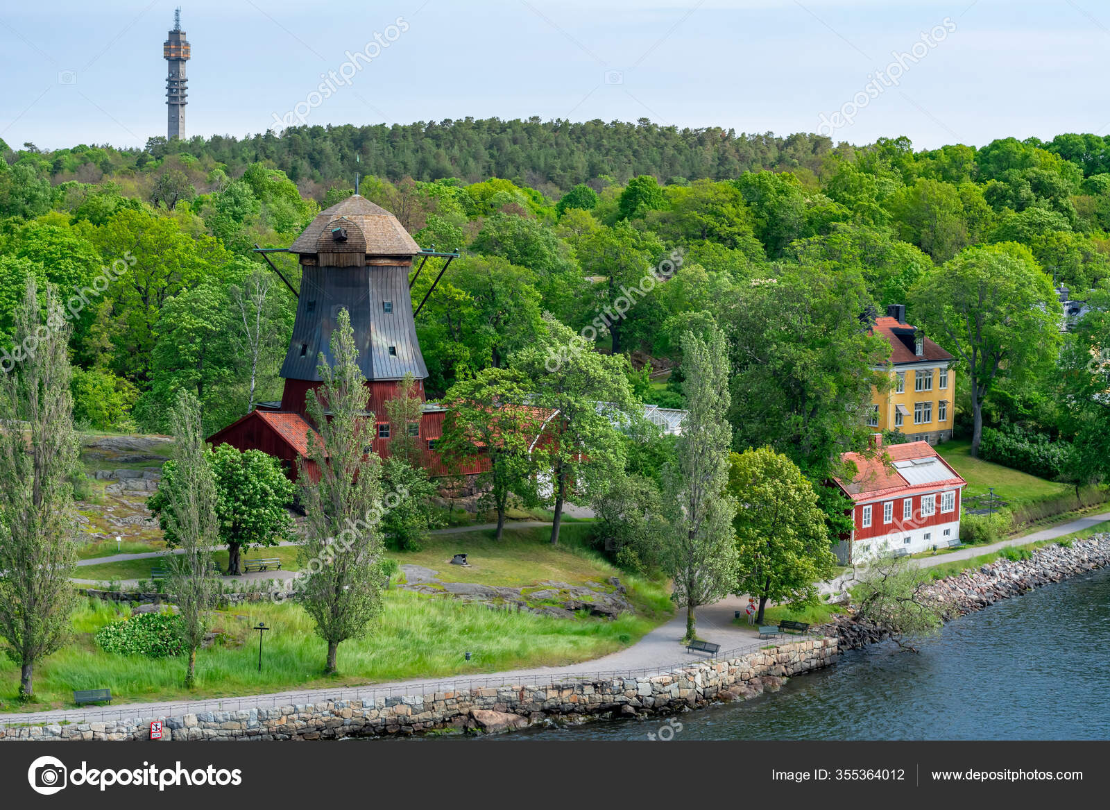 Old Windmill Djurgarden Island Stockholm Sweden Stock Photo Image By C Mistervlad 355364012