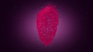 Sevgililer günü kalp 3d. İlmekledi video. Kalp parçacıkların