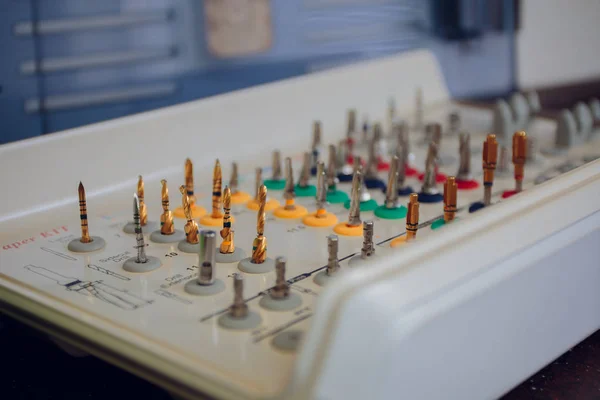 Dental instruments close-up, depth of field