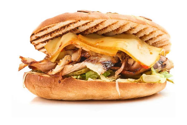 Gros plan de Kebab Sandwich sur fond blanc — Photo