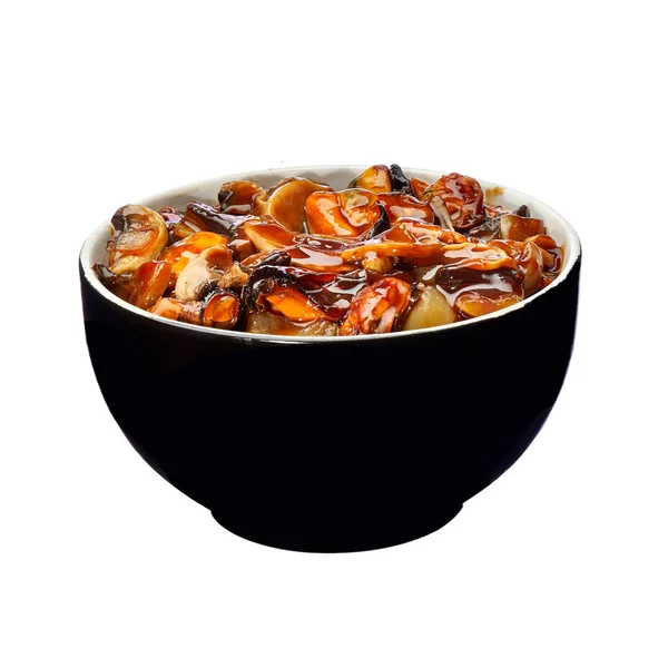 Молюсків в китайське соусом. Східною локшини — стокове фото