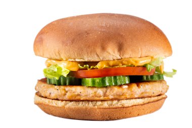 Beyaz arka plan üzerinde izole delecious hamburger