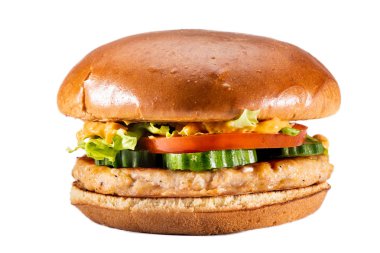 Beyaz arka plan üzerinde izole delecious hamburger