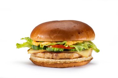 Beyaz arka plan üzerinde izole delecious hamburger