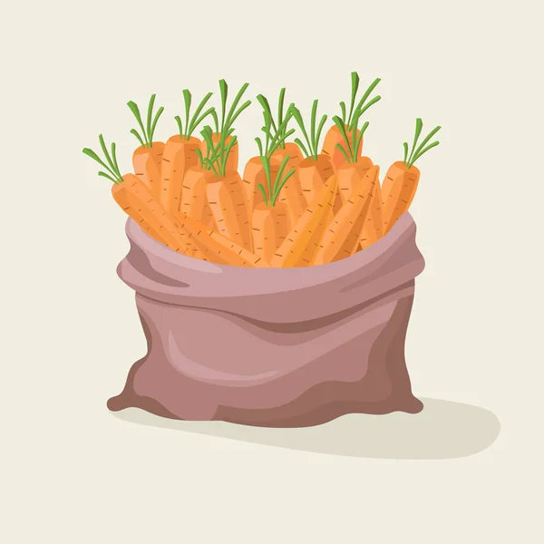 Havuç dolu çanta. Vektör çizim.