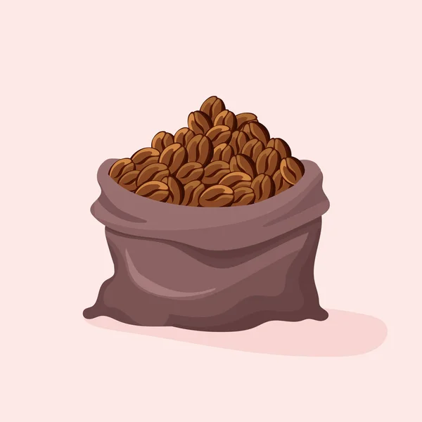 Kahve çekirdekleri bir çanta. Vektör çizim.