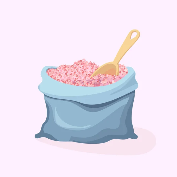 Büyük çanta pembe tuz ile. Vektör çizim.