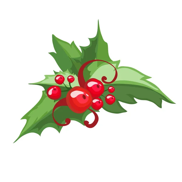 Noel holly Karpuzu. Vektör çizim. Noel süsleri.