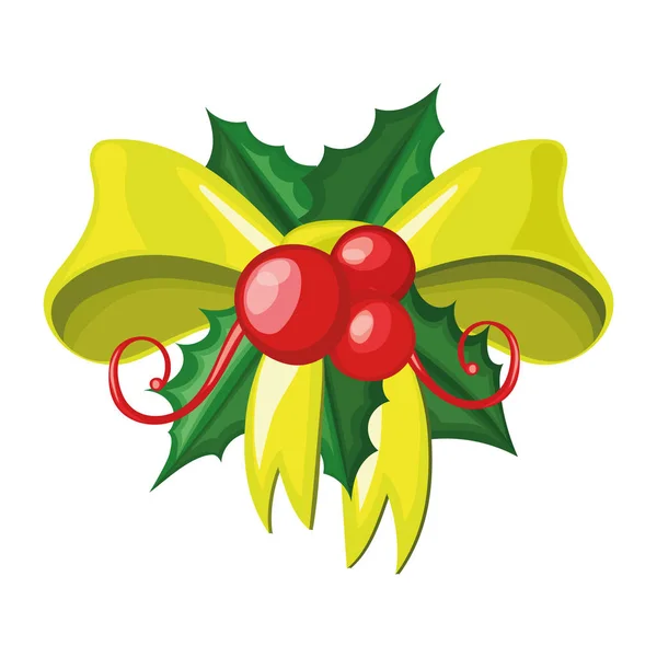 Noel holly. Vektör çizim. Festival yay.