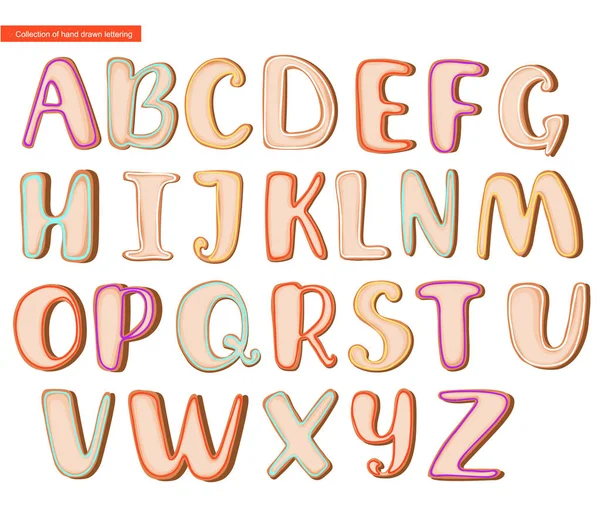 Tanımlama bilgisi alfabe illüstrasyon. Gingerbread yazı tipi. Vektör