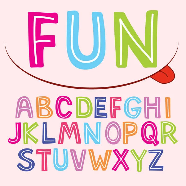 Vektör eğlenceli çocuklar için renk yazı tipi.