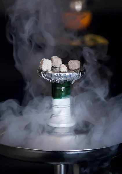 Hookah bowl coal with smoke