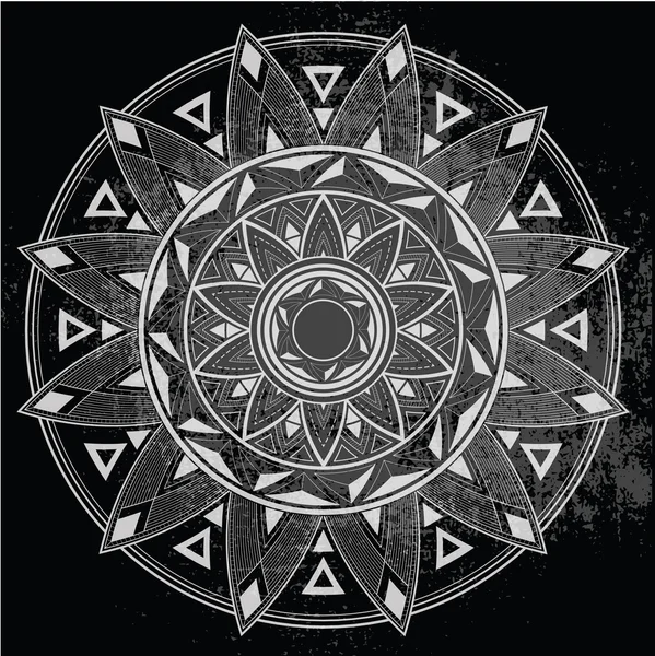 Mandala geométrico sobre fondo grunge — Vector de stock