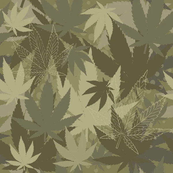 Texture con cannabis . — Vettoriale Stock