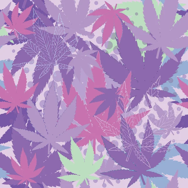 Texture with cannabis. — Stock Vector