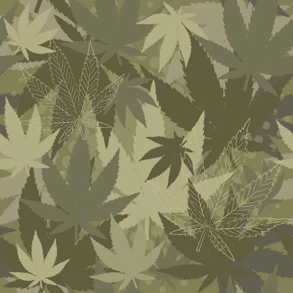 Texture with cannabis. Vector Graphics