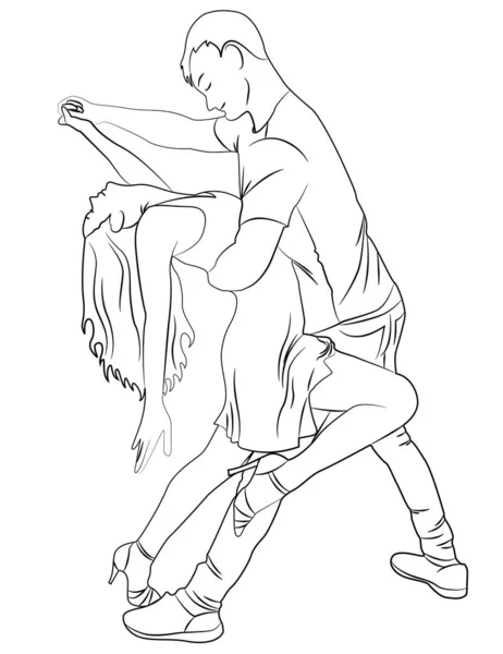 Contour guy and girl dance latina Royalty Free Stock Illustrations