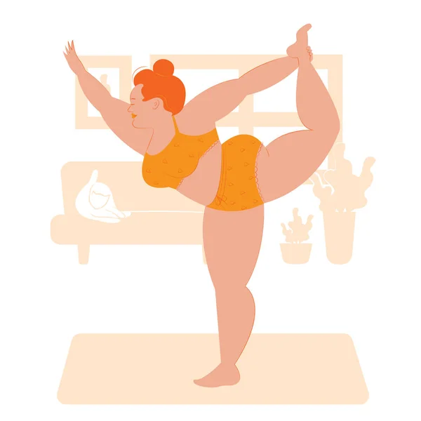 Yoga in pajamas. Dancer Pose - Natarajasana Royalty Free Stock Vectors