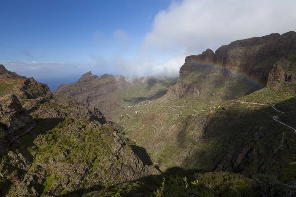 Nézd Masca Falu Hegyekben Tenerife Kanári Szigetek Spanyolország — Stock Fotó