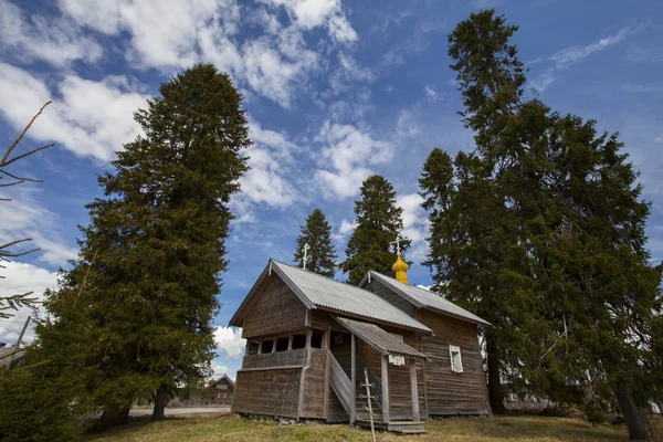 Dřevěný Kostel Karelia Rusko — Stock fotografie