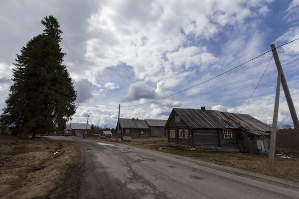 Alte Holzhütte Russischen Dorf — Stockfoto