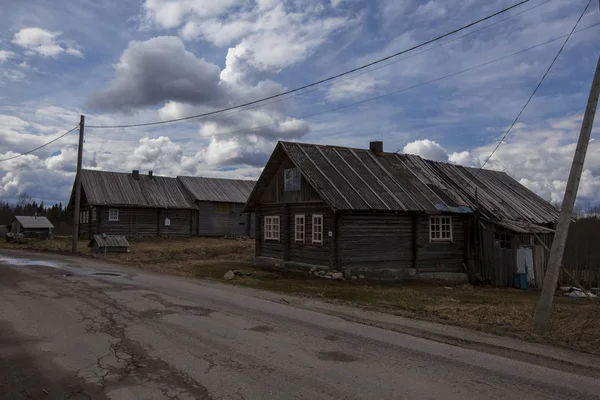 Alte Holzhütte Russischen Dorf — Stockfoto