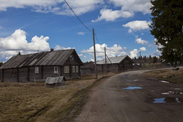 Vecchia Capanna Legno Nel Villaggio Russo — Foto Stock