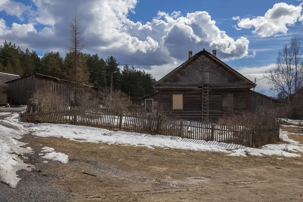 Gammal Trä Koja Den Ryska Byn — Stockfoto