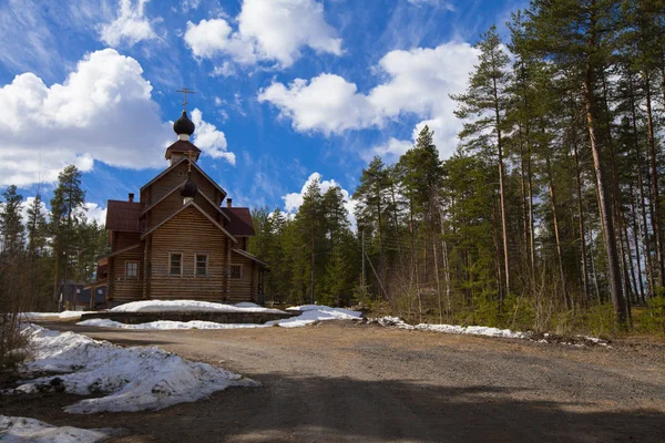 Dřevěný Kostel Karelia Rusko — Stock fotografie