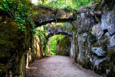 Saray ve park kompleksi Quinta de Regaleira 'nın güzel manzarası