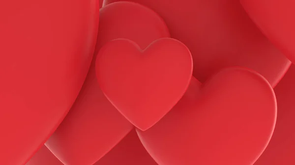 Love wallpaper. Matte red 3D hearts for wedding or valentine's day