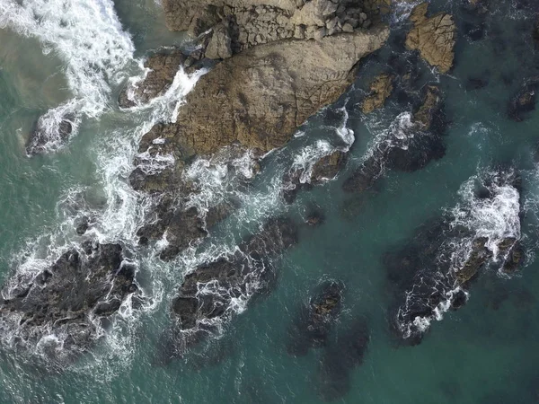 Вид Воздуха Океанские Волны Горы Вид Пляж Малибу — стоковое фото