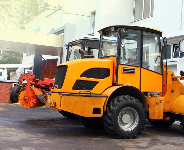 Parcheggio Camion Della Spazzatura Trattori Inizio Dei Lavori — Foto Stock