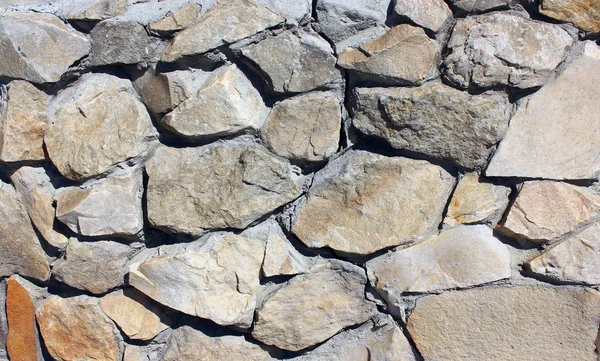 Stein Ziegelsteinwand Alter Textur Detaillierte Muster Hintergrund Hellgelb Cremebraunen Farbton — Stockfoto