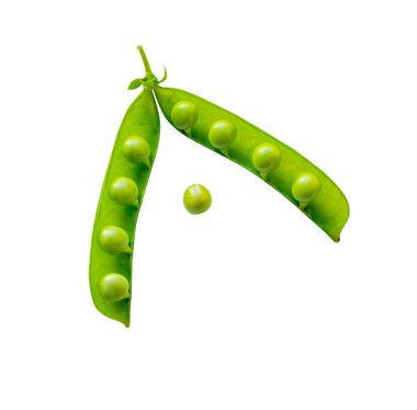 Beyaz arka plan yakın çekim izole taze sulu yeşil bezelye