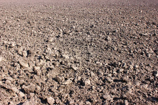 Campo Agrícola Que Fue Arado Para Sembrar Cultivos Primavera —  Fotos de Stock