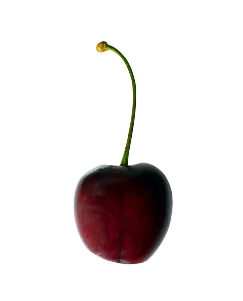Cherry Białym Tle Białym Tle Naturalne Owoce Pyszne Ripe — Zdjęcie stockowe